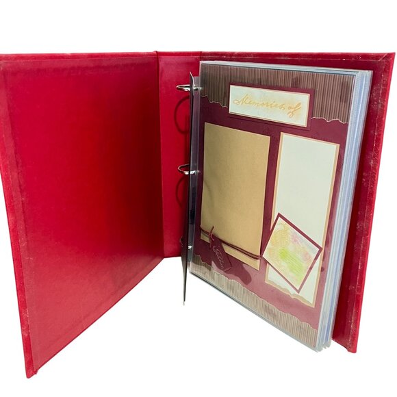 Stampin' Up! Retired Red Fabric 8.5x11" Scrapbook Album & Sample Pages - Picture 4 of 8